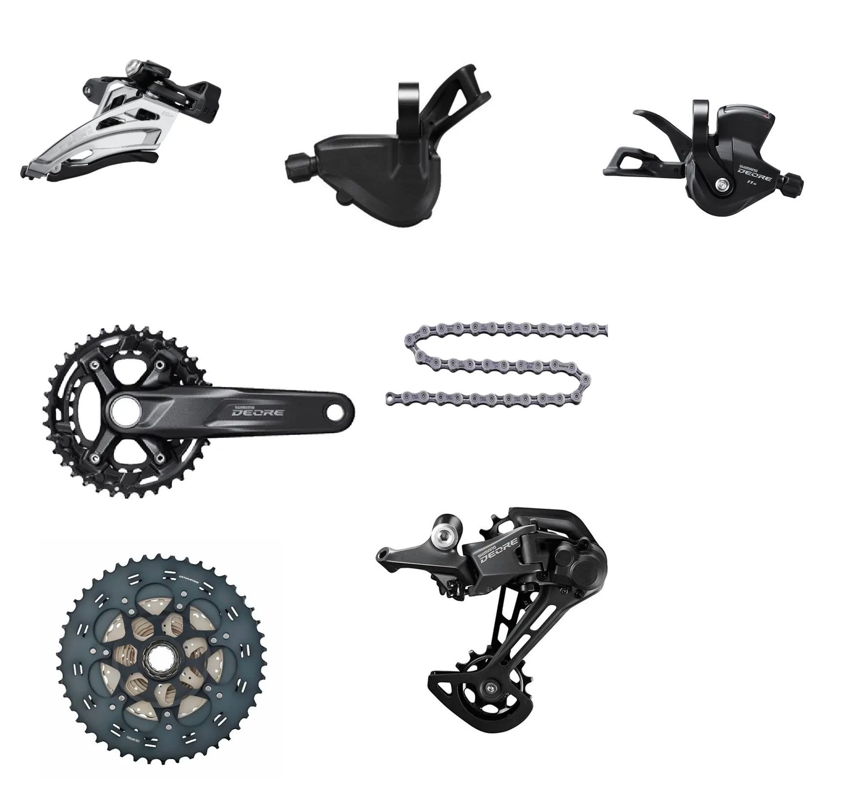 KIT TRANSMISSÃO SHIMANO DEORE M5100 DUPLO 2X11V | Pedalokos Bike Shop