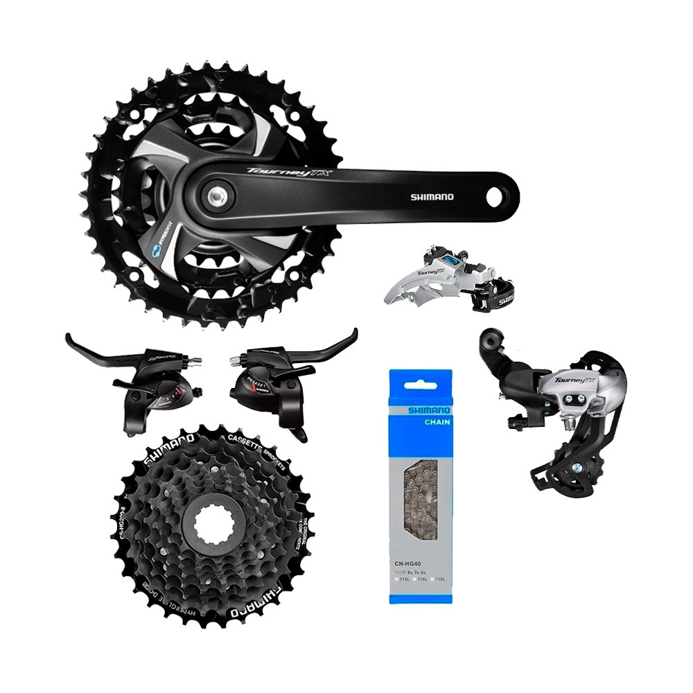 KIT TRANSMISSÃO SHIMANO TOURNEY TX800 24V | Pedalokos Bike Shop