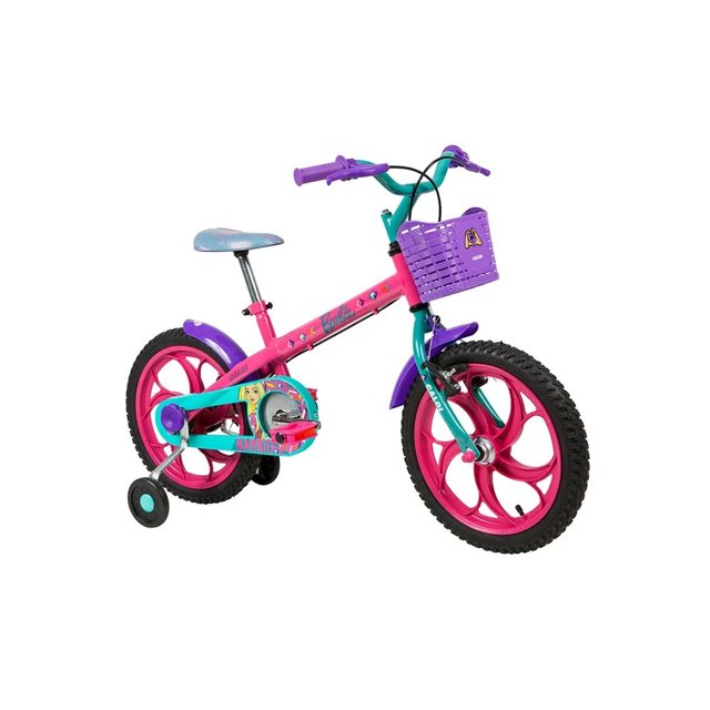 Bicicleta Caloi Barbie Aro 12 - Rosa+Azul