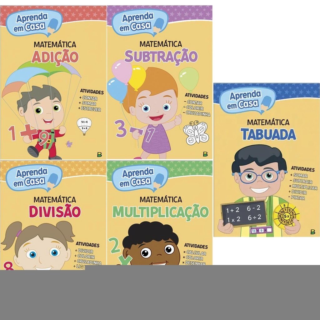 Kit De Tabuada Multiplicação Divisão Adição E Subtração