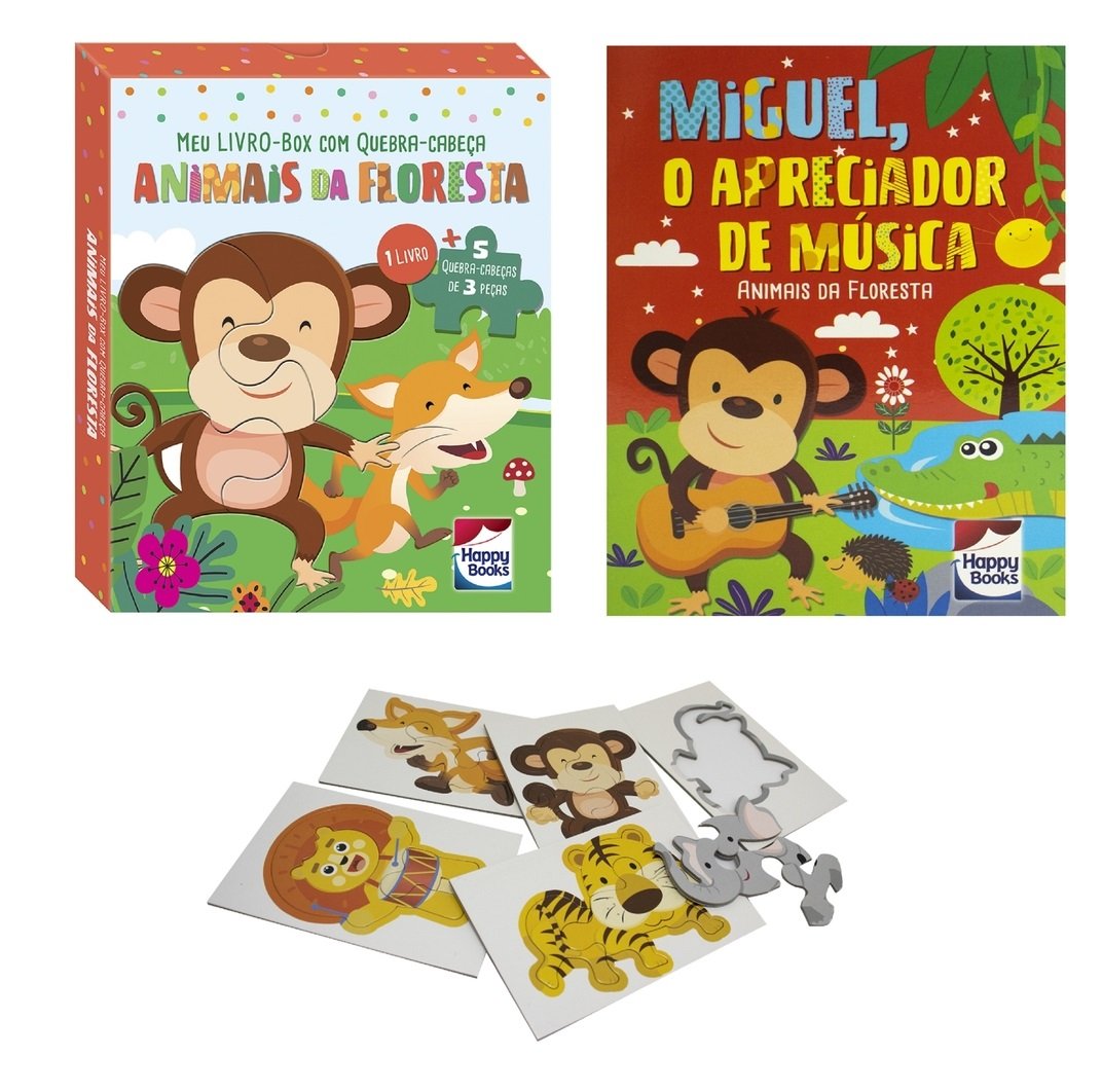 MUNDO DIVERTIDO KIDS - Meu Livro-Box com Quebra-cabeça: Animais da Floresta