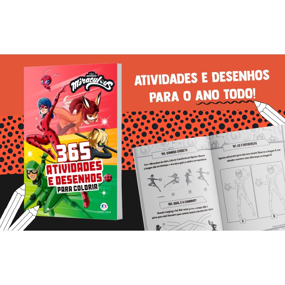 Livro Infantil Ladybug - 365 Atividades E Desenhos Para Colorir - Folhas  Brancos | TEM DE TUDO GUARULHOS