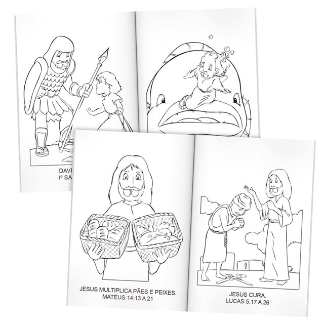 LIVRO COLORINDO HISTORIAS DA BIBLIA - Colortec Papelaria - Material Escolar Online