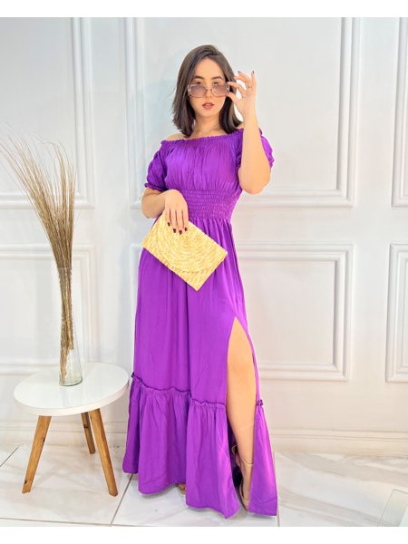 Vestido Longo Tricot Glam Fenda Ciganinha Vermelho | Vitrine Outlet