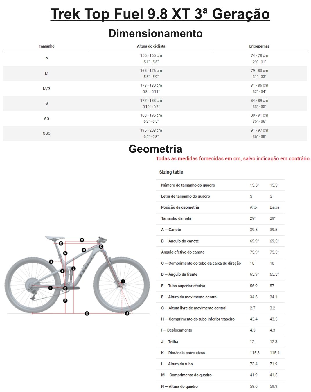 Bicicleta Trek Top Fuel 9.8 XT 3ª Geração Preta | Tech Team Bikes
