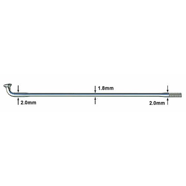 Rayons DT Swiss Competition Inox - 16x296 Mm + 16x298 Mm - 2,0/1,8 Mm