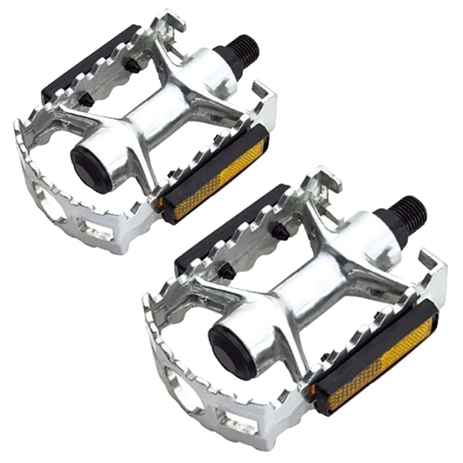 Pedal Alumínio MTB/Passeio Emborrachado Prata | Tech Team Bikes