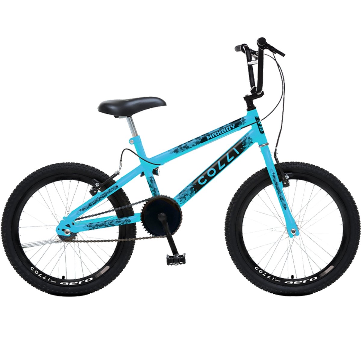Bicicleta Infantil Colli Max Boy Cross Aro 20 Azul Champanhe