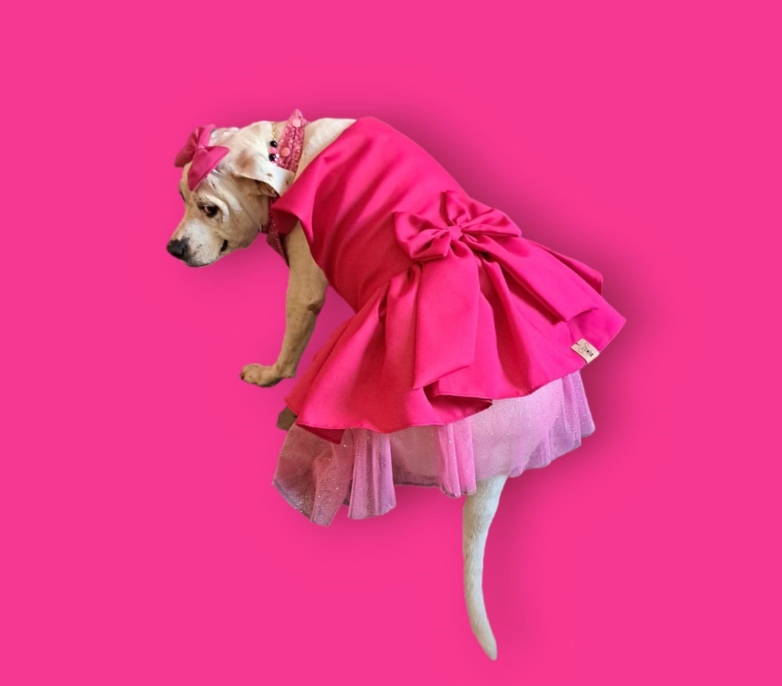 Vestido Barbie Pink com laço