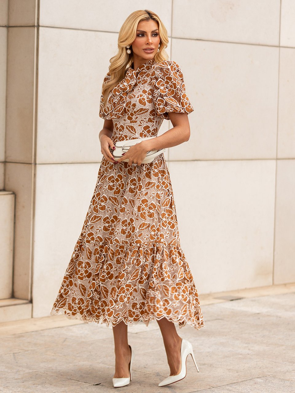 Limonada Pink Vestidos Animal Print Midi Vestido Midi De Renda