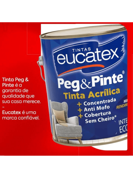 Tinta Acrílica Peg E Pinte Para Interior Azul Profundo 3,6l - Eucatex ...