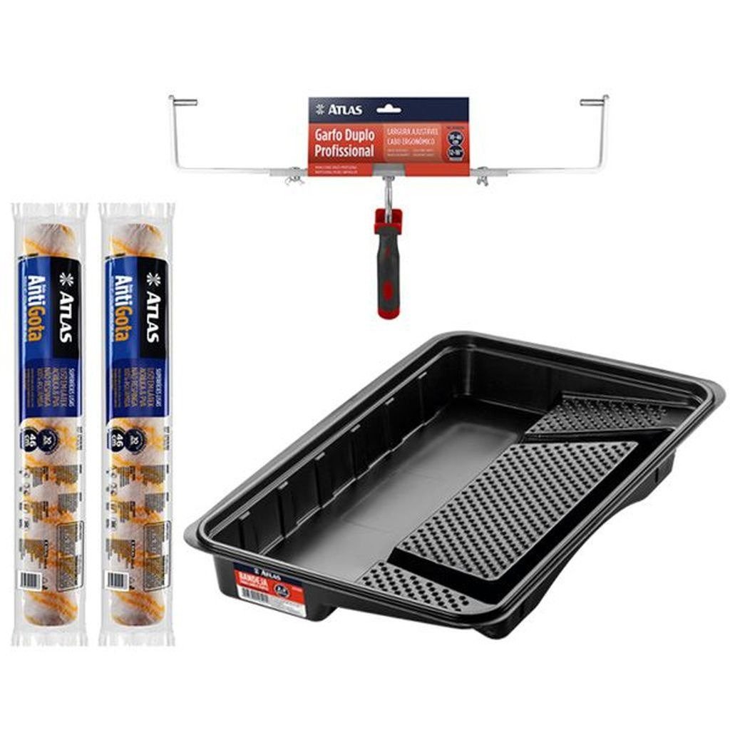 Kit Big Com Bandeja + Garfo Duplo Profissional + 2 Rolo Antigota