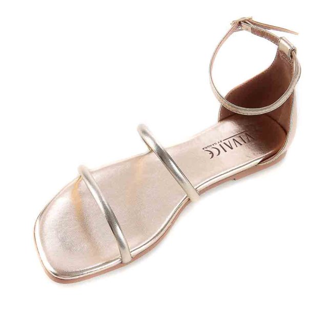 Sandália Rasteirinha Metalizada Feminina Vivaice 55-3012-08 | Loja Online