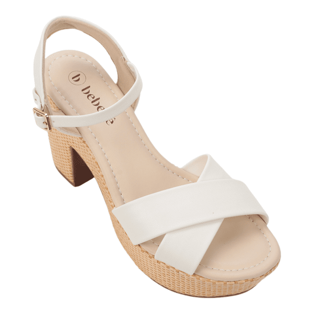 Bebec Feminina Sandália Salto Grosso Bebecê Bebece Salto