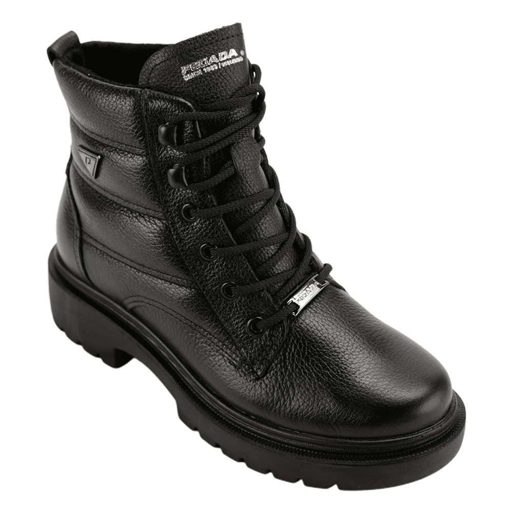 Bota Coturno Feminina Salto Grosso Couro Pegada 282402 Feira de