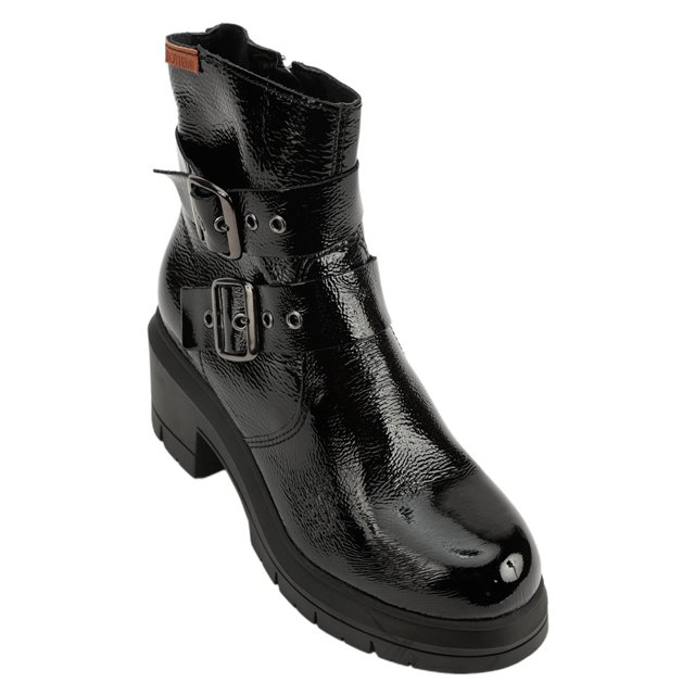 Bota Coturno Feminino Cano Médio Couro Verniz Bottero 370303