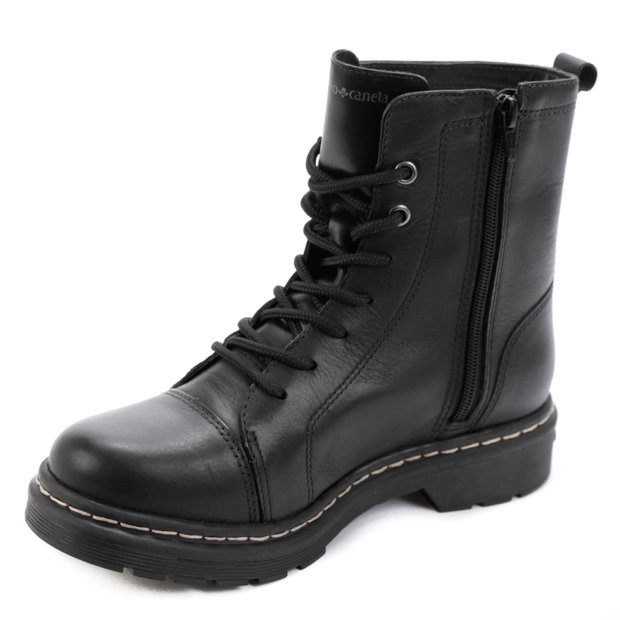 Bota Coturno Feminino Couro Cravo e Canela 3121.85653C | Feira de Calçados