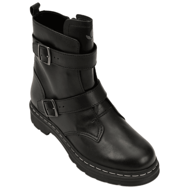 Bota Coturno Feminino Tratorado Couro Cravo e Canela