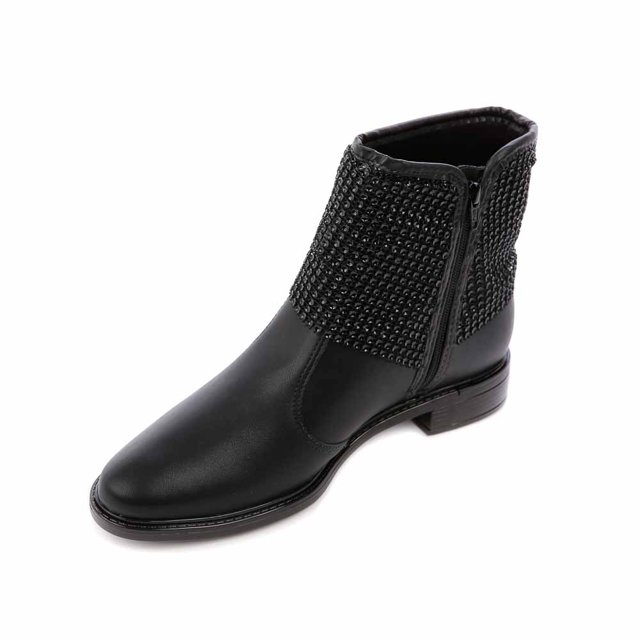 Compre Bota Feminina Cano Curto Preta Salto Baixo Com Zíper Em Cou Online