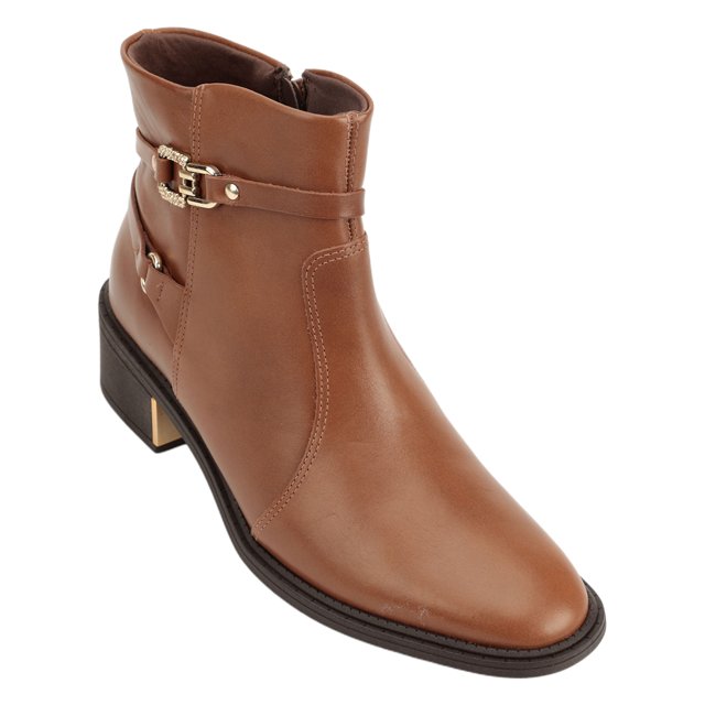 Bota Feminina Salto Grosso Couro Ramarim 2565102 Feira de Calçados