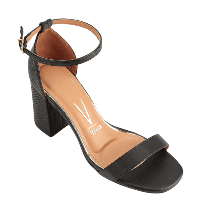 Sandália Feminina Vizzano Salto Alto Preto Grosso Vizzano Sandália