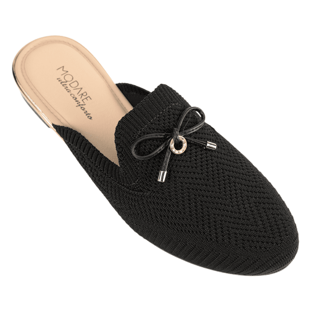 Mule Feminino Bico Redondo Malha Knit Modare Feira de