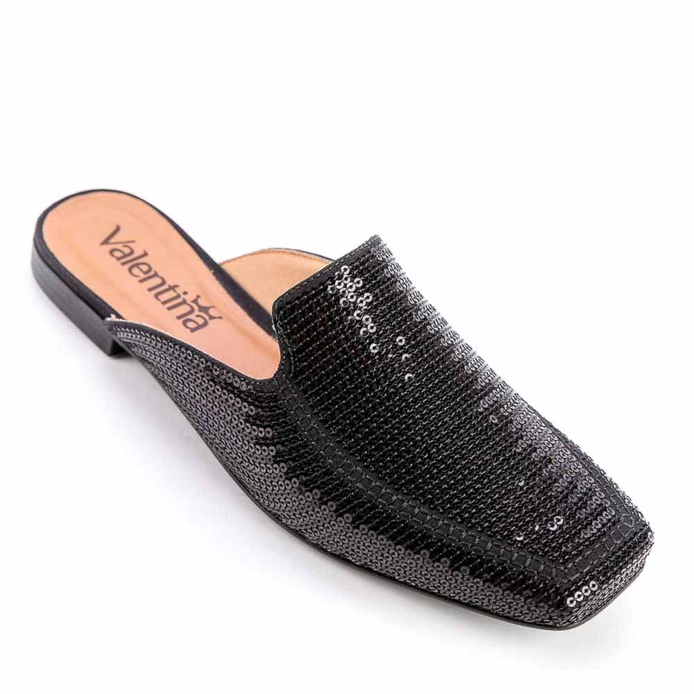 mule preto bico quadrado