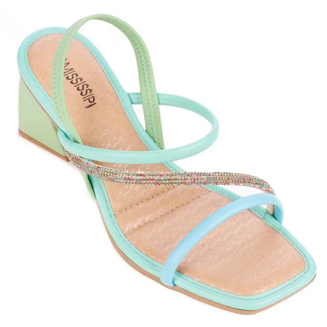Sandália Feminina Salto Grosso Mississipi Q7301 Feira de Calçados