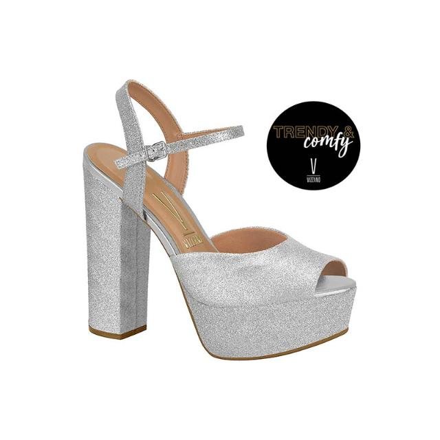 Sandália Feminina Glitter Metalizado Vizzano 6282.400 | Loja Online