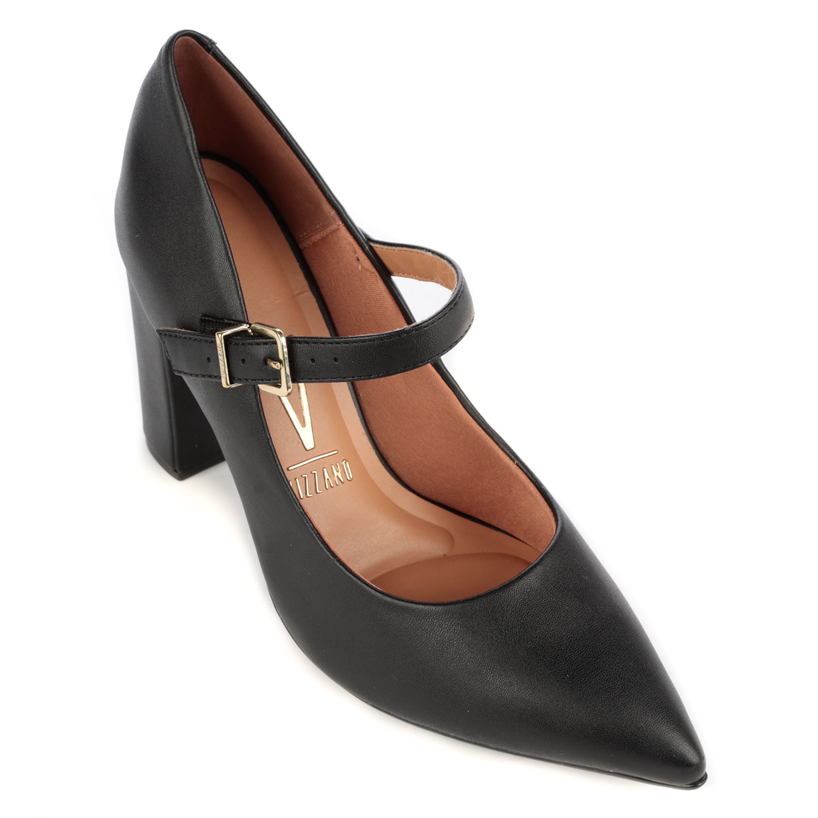 Sapato Bico Fino Sapatos De Salto Grosso Sapato Scarpin Feminino