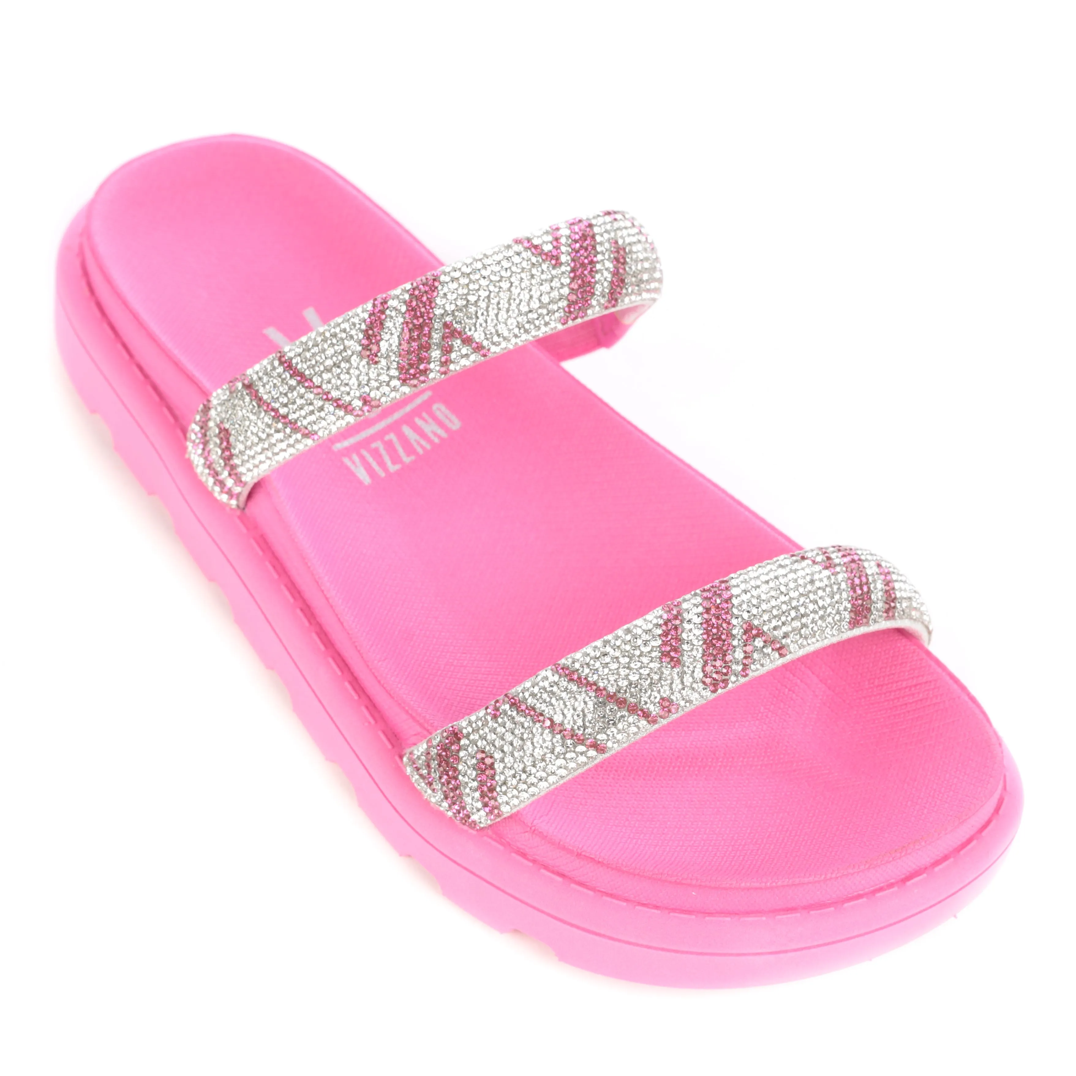 Papete Vizzano Sandália Vizzano Laço Rosa Rasteira Sandalia