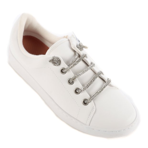 Tênis Feminino Cadarço em Strass vizzano Feira de Calçados