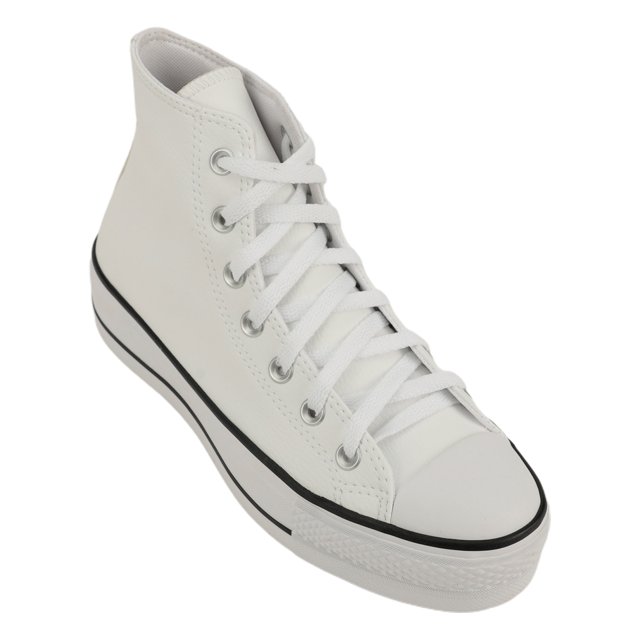 Star Converse Cano All Star Botinha Branco Couro Tênis Converse