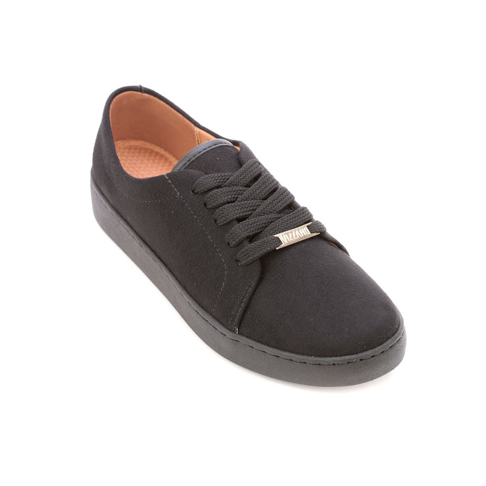 Sapatos Tênis Feminino Vizzano Flatform Em Suede Tratorada Preto