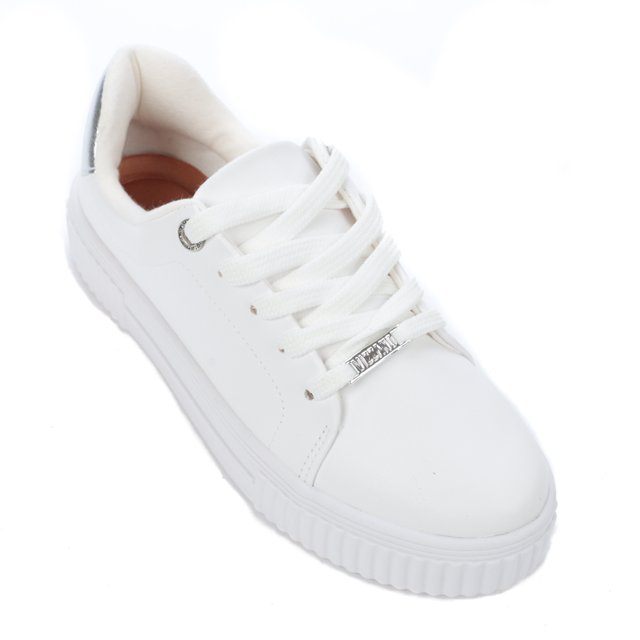 Tênis Casual Tenis Vizzano Branco Bico Redondo Tênis Feminino