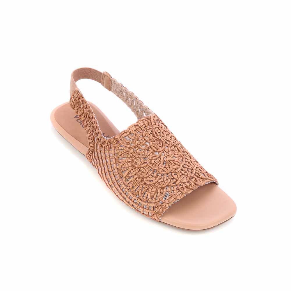 Sandália Rasteira Feminina com Bordados Valentina 233101 | Loja Online