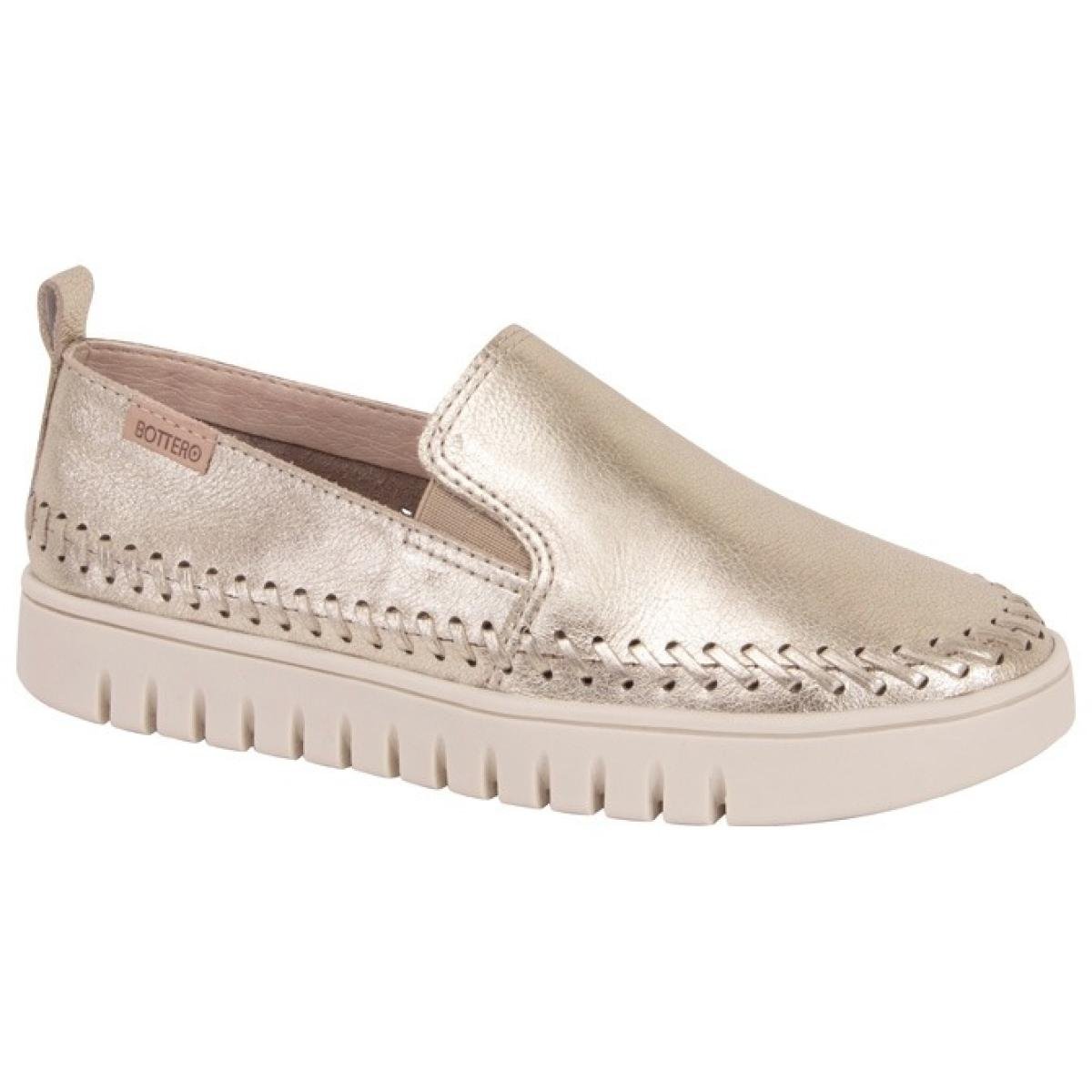 Tênis Feminino Slip On Couro Metalizado Bottero 372604 | Feira de