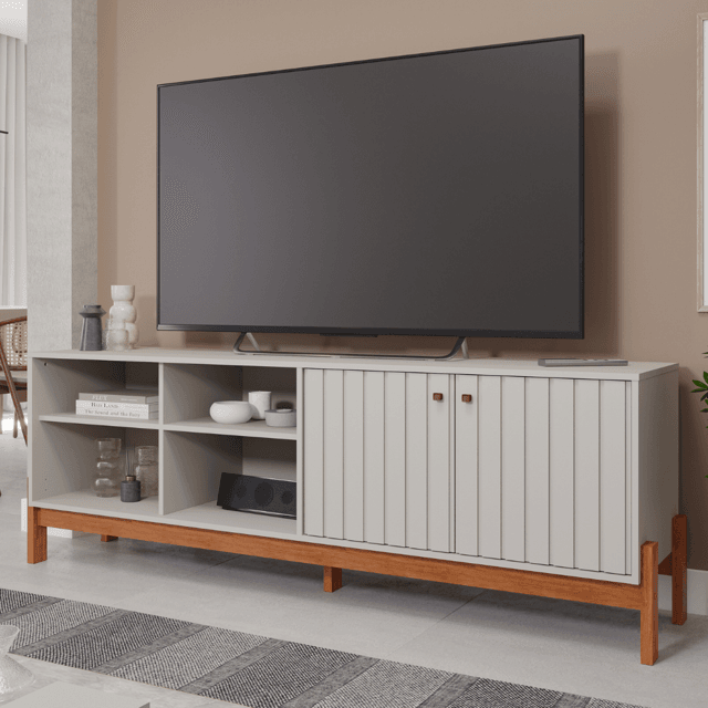 Rack Retrô Ripado 1,85m 100% MDF | Luna Móveis