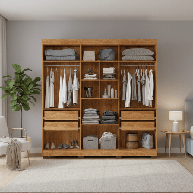 Guarda-roupa de Casal 100% MDF 2,10m | Luna Móveis