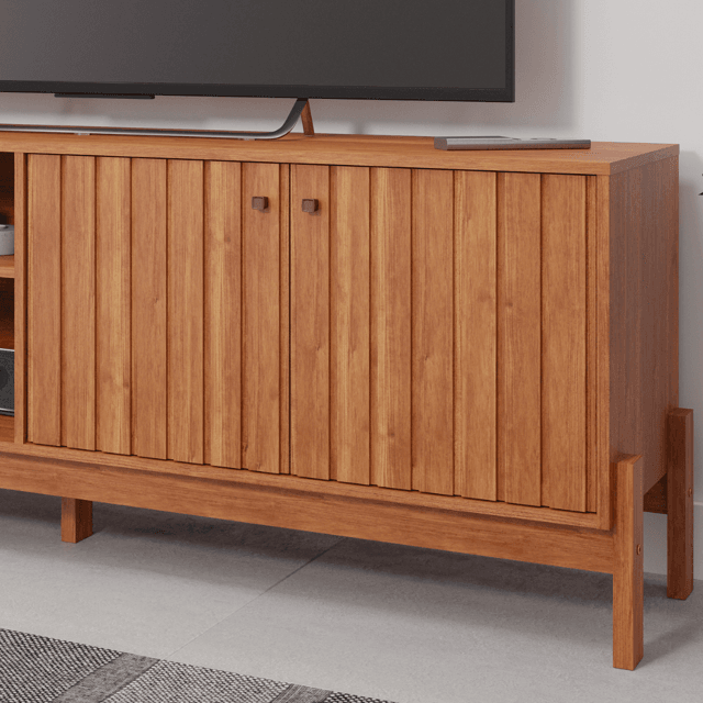 Rack Retrô Ripado 1,85m 100% MDF | Luna Móveis