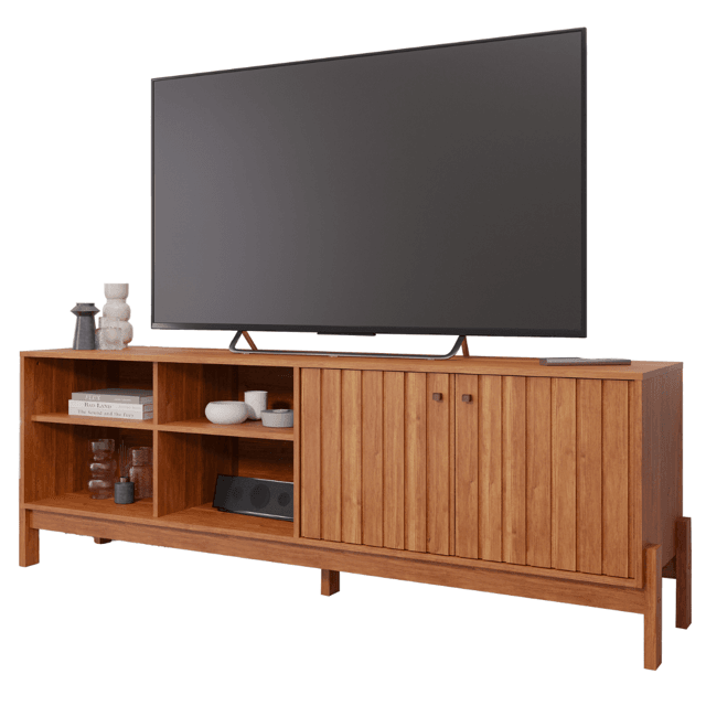 Rack Retrô Ripado 1,85m 100% MDF | Luna Móveis