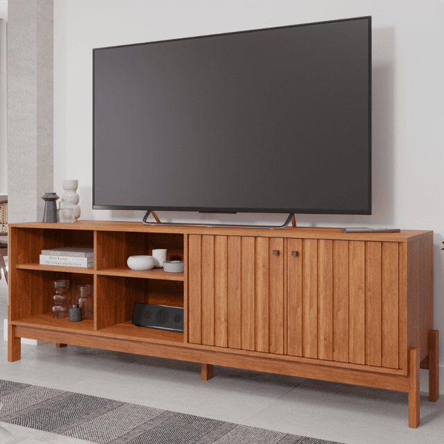 Rack Retrô Ripado 1,85m 100% MDF | Luna Móveis