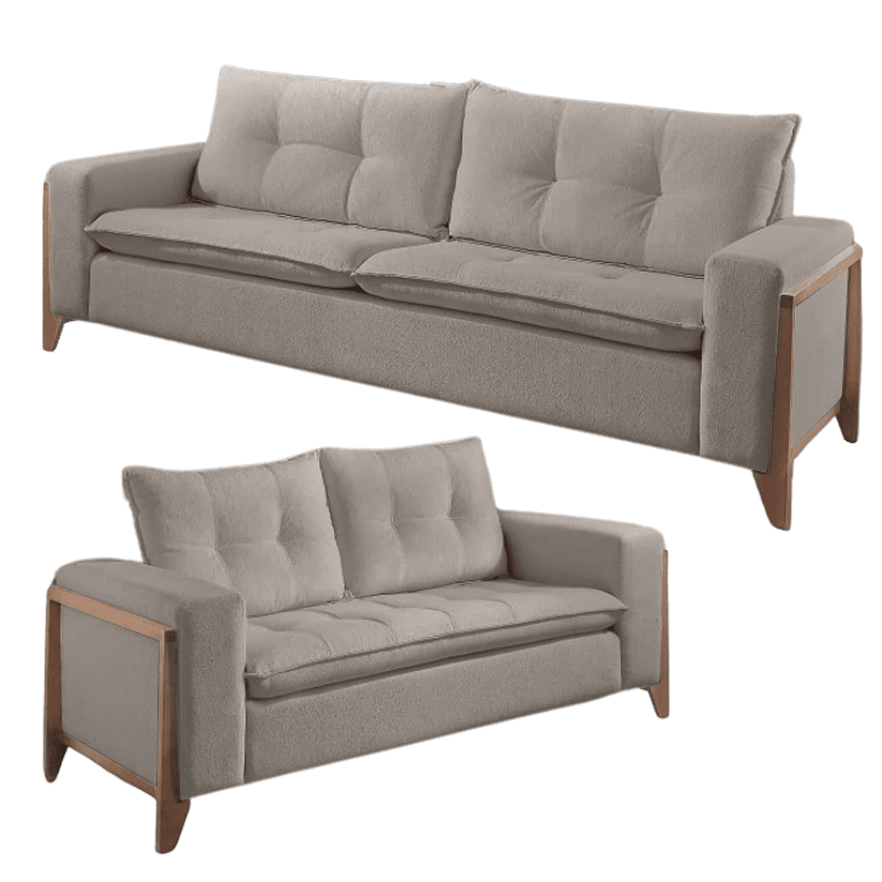 Sofá 3x2 Lugares Retrô com Pillow Top Luna Móveis