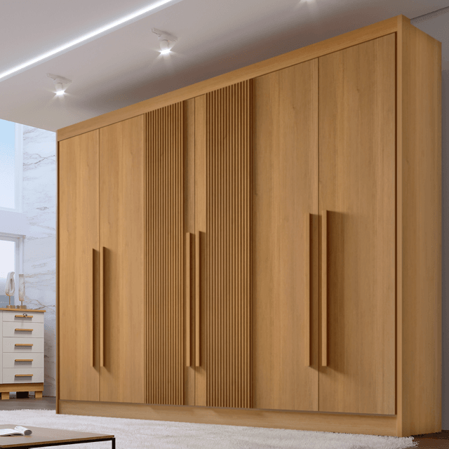 Guarda-roupa de Casal Ripado 100% MDF com Fundo 6mm | Luna Móveis