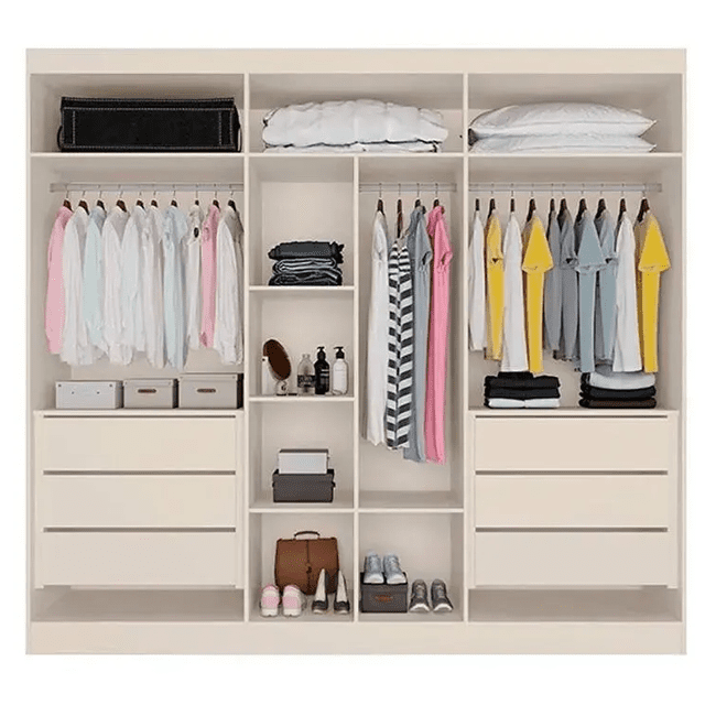 Guarda-roupa de Casal 100% MDF 2,10m | Luna Móveis