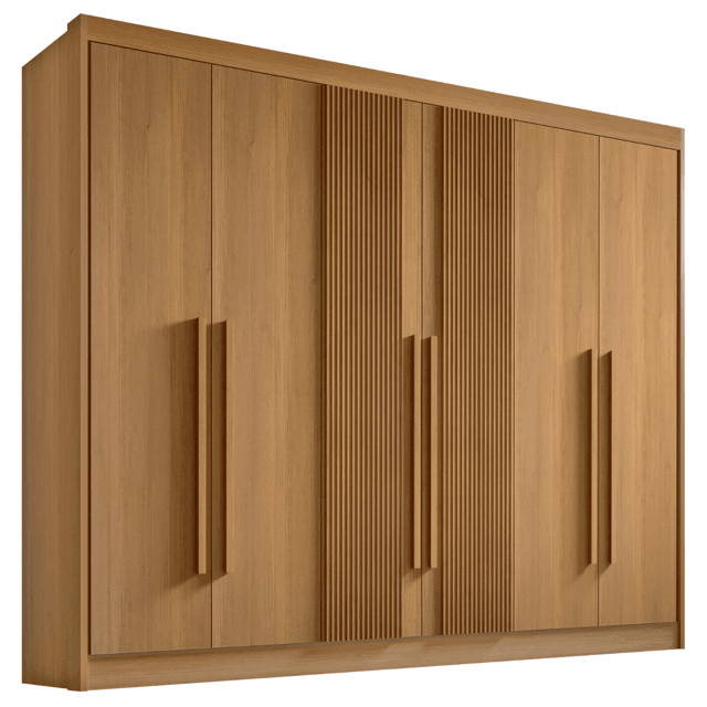 Guarda-roupa de Casal Ripado 100% MDF com Fundo 6mm | Luna Móveis