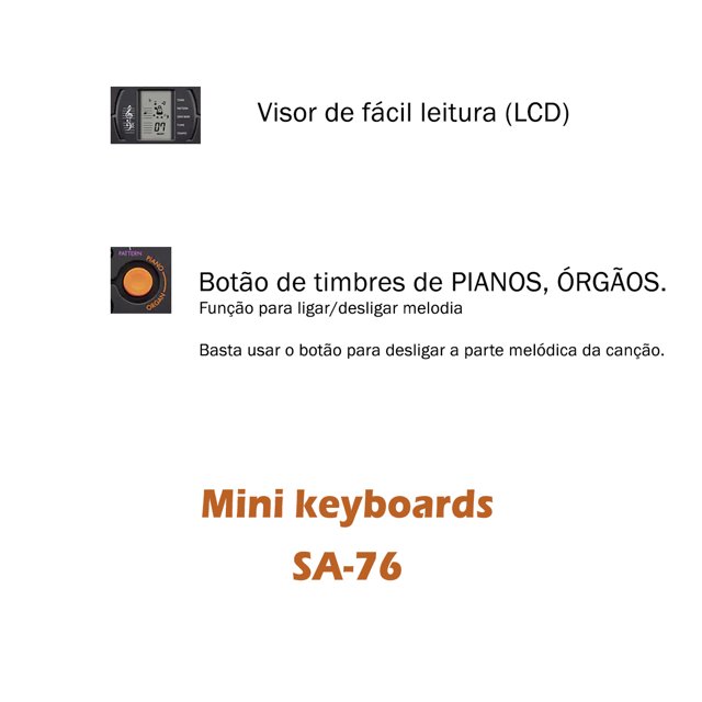 Teclado Musical Infantil Casio Sa76 Laranja