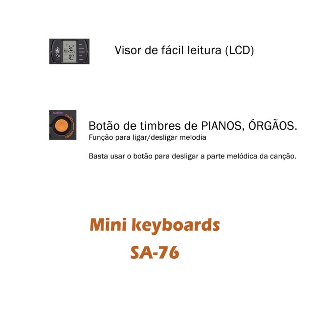 Teclado Infantil Digital Casio Laranja Sa 76ah2 Oferta!