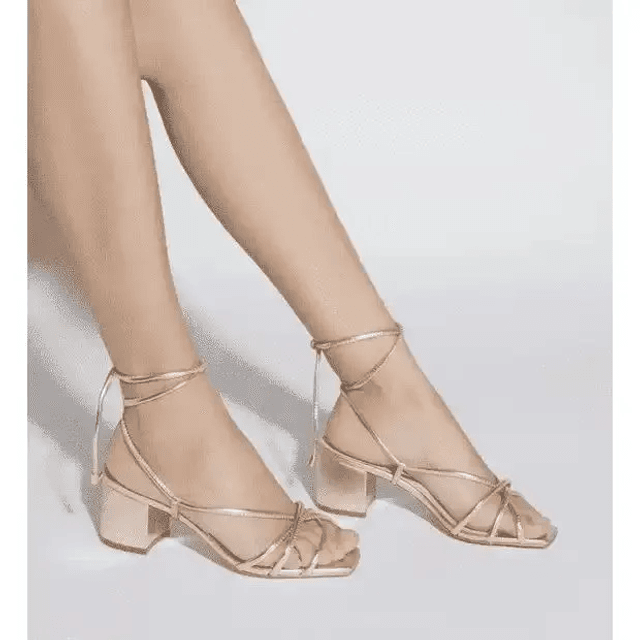 Sandália Schutz Micro Block Heel Strings Black | ZZ MALL