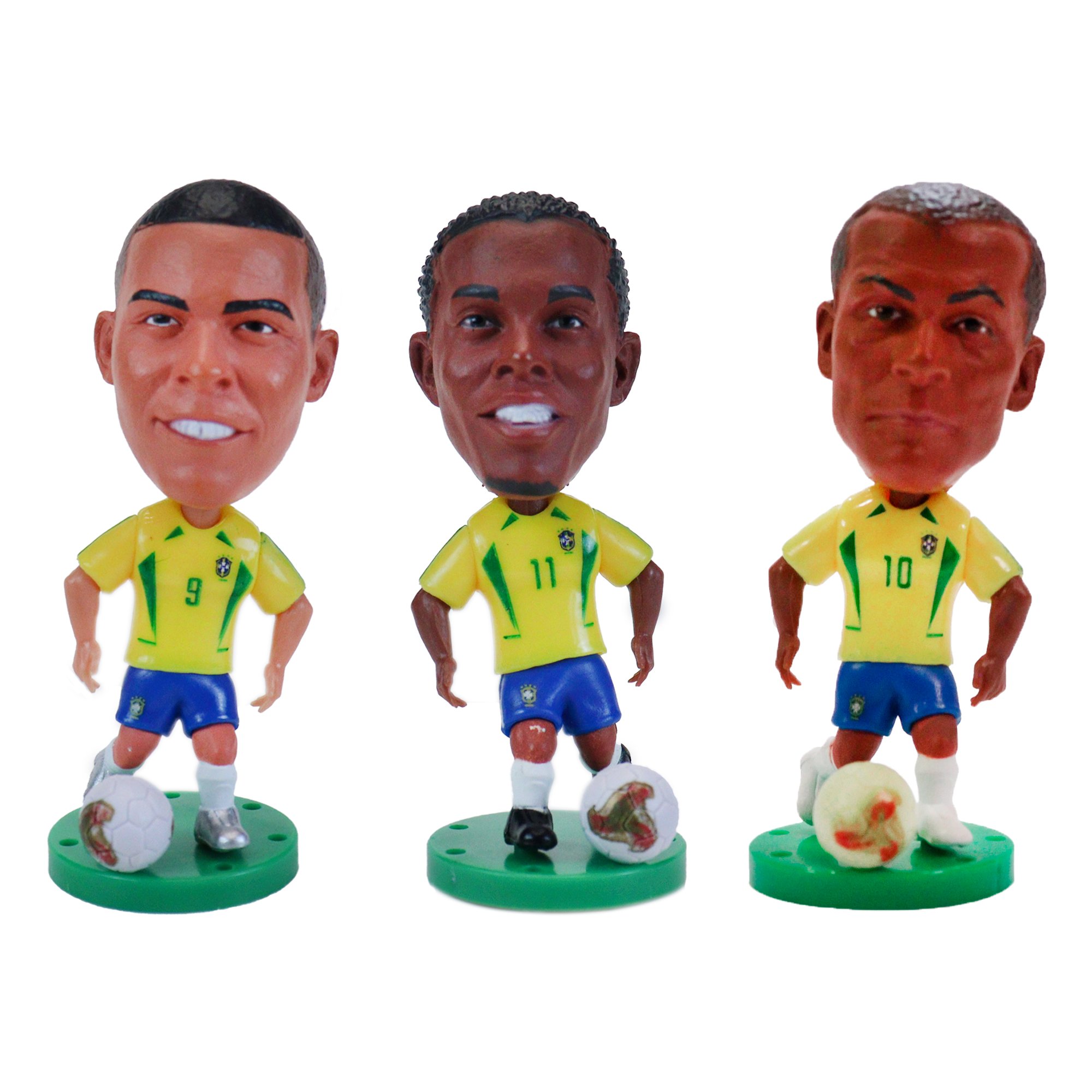 Kit miniatura Ronaldinho Gaúcho, Ronaldo Fenômeno e Rivaldo